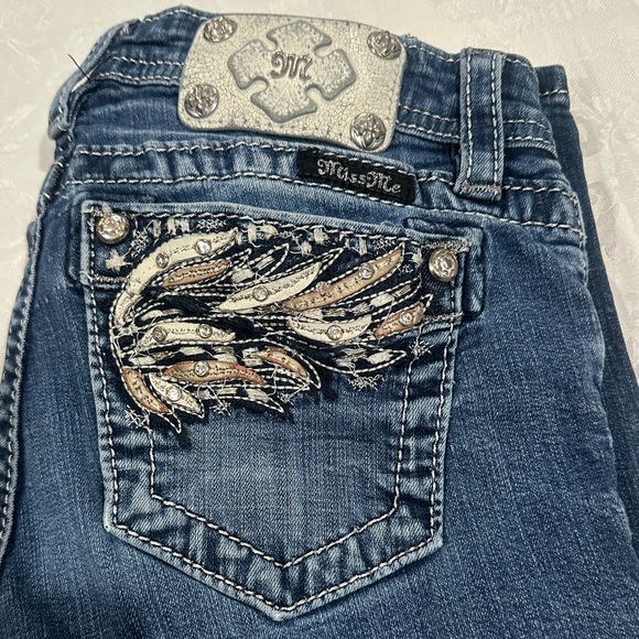 Miss Me Denim - Miss Me Blue Boot Cut Jeans with Embellished Pocket